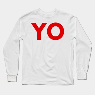 Red YO design from pizza truck Long Sleeve T-Shirt